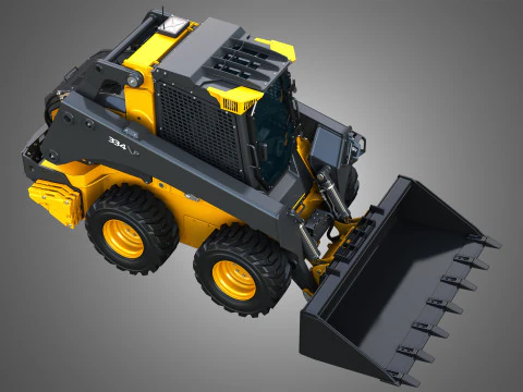 Minicarregadeira 334 P-Tier com pacote florestal - ca&ccedil;amba Modelo 3D