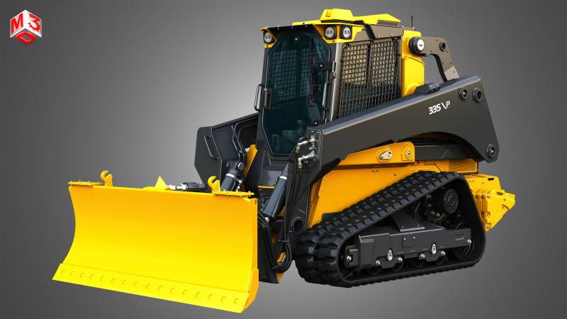 335 P-Tier Compact Track Loader - Smart Grade 3D Модель .c4d .max .obj .3ds .fbx .stl .blend 