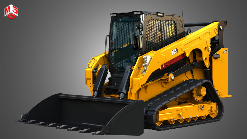 285 Compact Track Loader - Bucket Modello 3D .c4d .max .obj .3ds .fbx .stl .blend 