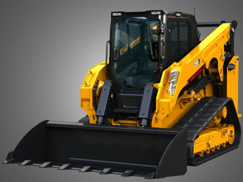 Pala cingolata compatta 285 - Benna Modello 3D