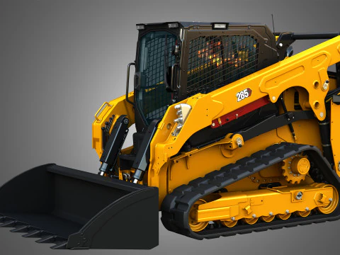 Pala cingolata compatta 285 - Benna Modello 3D
