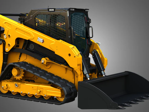 Pala cingolata compatta 285 - Benna Modello 3D