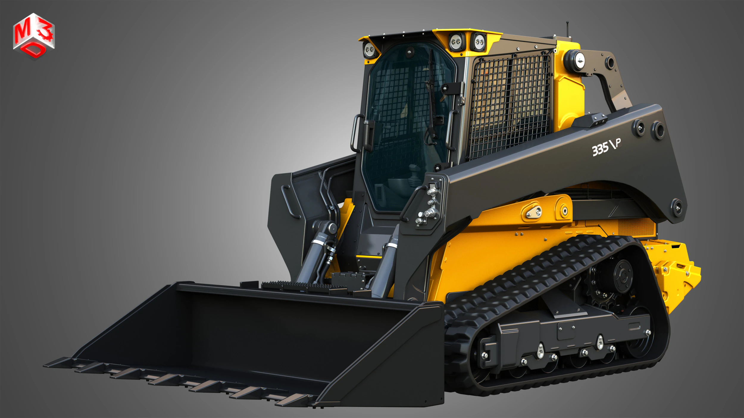 335 P-Tier Compact Track Loader - Bucket 3D Model .c4d .max .obj .3ds .fbx .stl .blend 