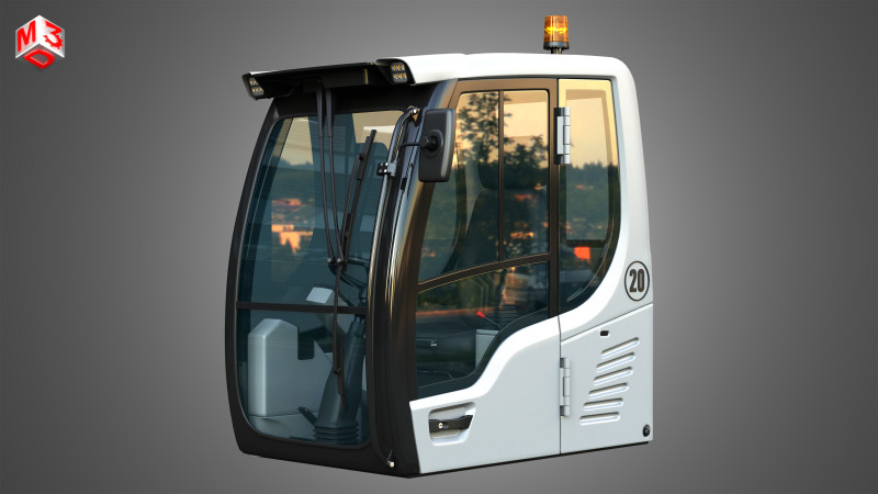 A918 Compact Litronic Excavator Cabin 3Dモデル .c4d .max .obj .3ds .fbx .stl .blend