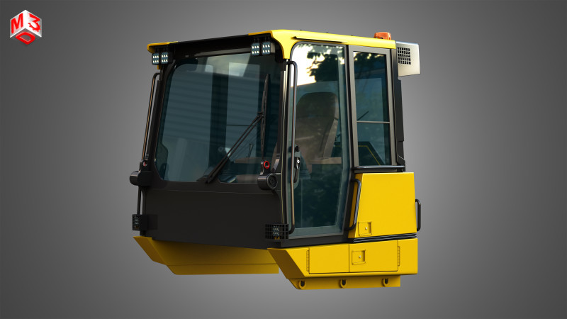 953 Track Loader Cabin 3D Model .c4d .max .obj .3ds .fbx .stl .blend 