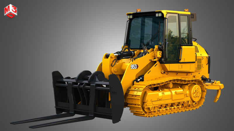 953 Track Loader - Fork 3D Modell .c4d .max .obj .3ds .fbx .stl .blend