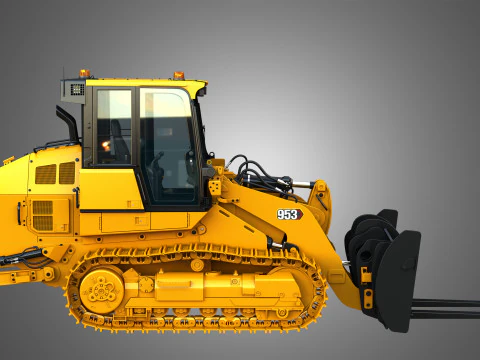 953 Track Loader - Fork 3D Model