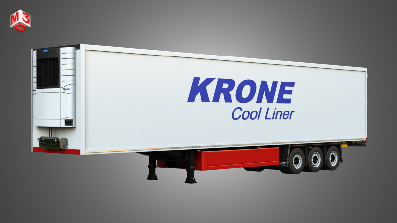 Krone Cool Liner Trailer 3Dモデル .c4d .max .obj .3ds .fbx .stl .blend 