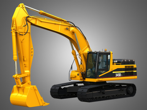 345BL Excavator 3D Model