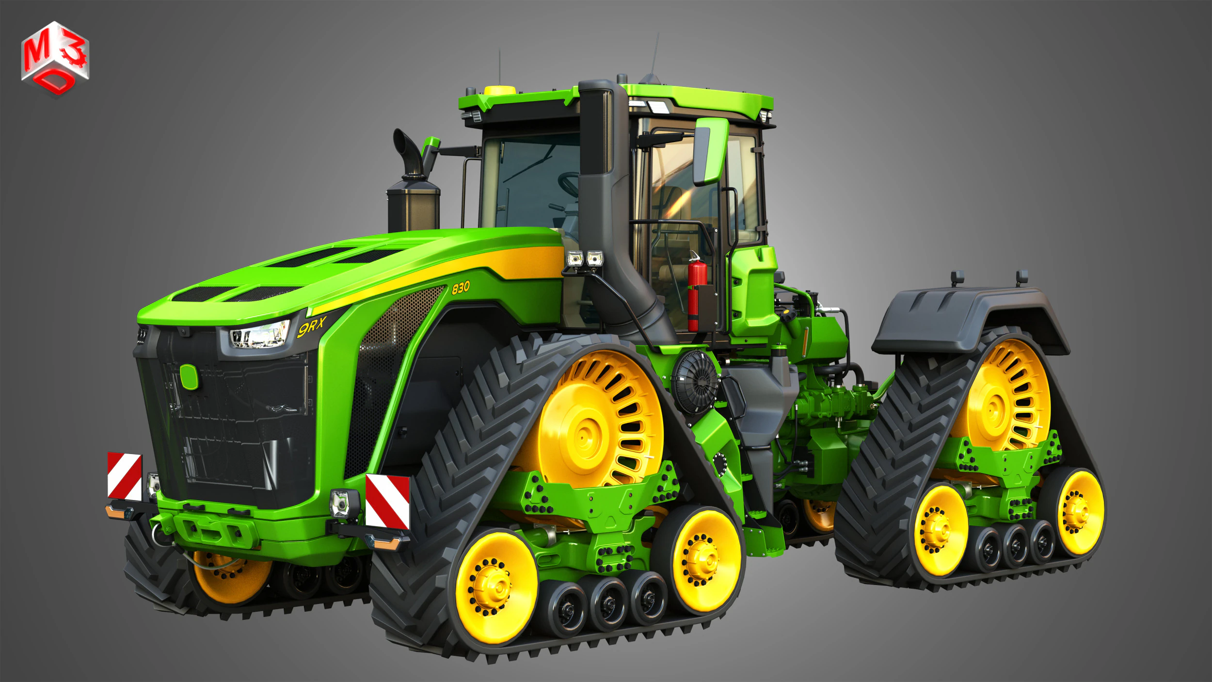 9RX 830 Articulated Tractor 3D Model .c4d .max .obj .3ds .fbx .stl .blend 