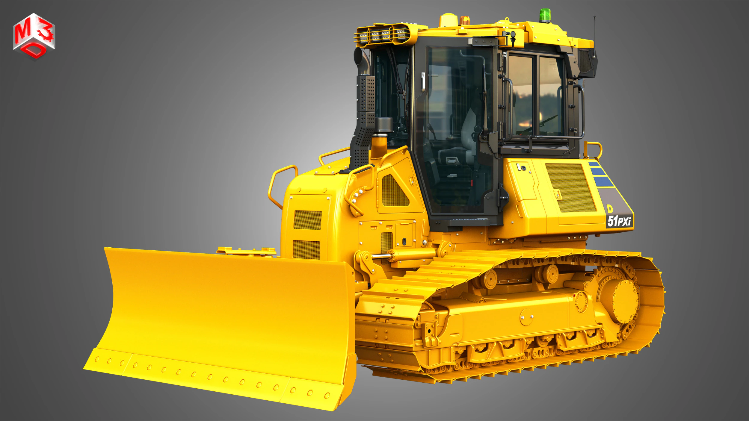 D51 PXi-24 Dozer 3D Model .c4d .max .obj .3ds .fbx .stl .blend 
