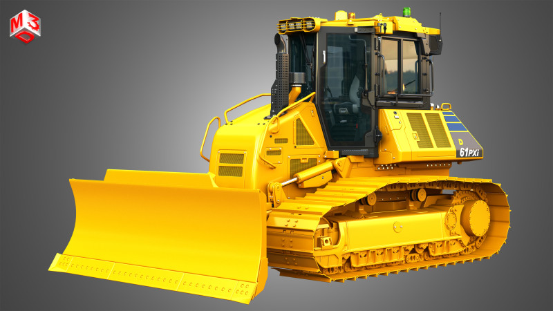 D61 PXi クローラー ドーザー 3Dモデル .c4d .max .obj .3ds .fbx .stl .blend