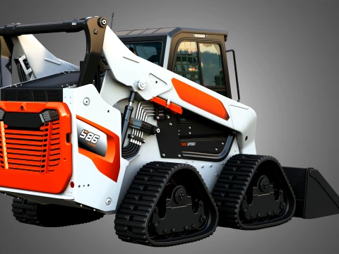 S86 Skid Steer Loader with Quad Track - Bucket 3D Model