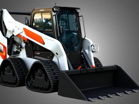 S86 Skid Steer Loader with Quad Track - Bucket 3D Model