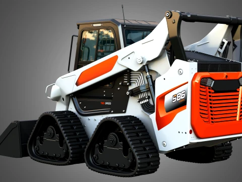 S86 Skid Steer Loader with Quad Track - Bucket 3D Model