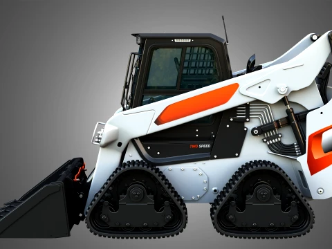 S86 Skid Steer Loader with Quad Track - Bucket 3D Model