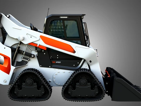 S86 Skid Steer Loader with Quad Track - Bucket 3D Model