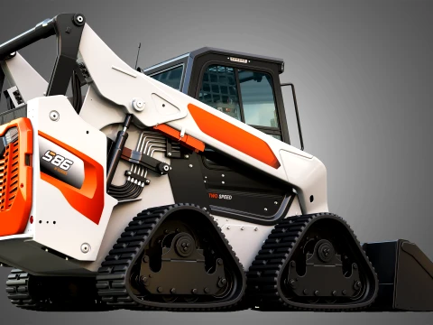 S86 Skid Steer Loader with Quad Track - Bucket 3D Model