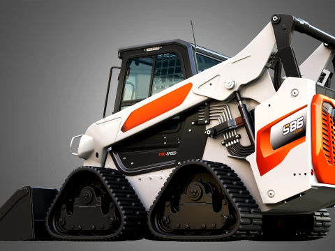 S86 Skid Steer Loader with Quad Track - Bucket 3D Model