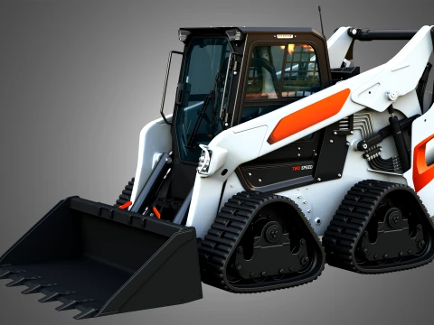 S86 Skid Steer Loader with Quad Track - Bucket 3D Model