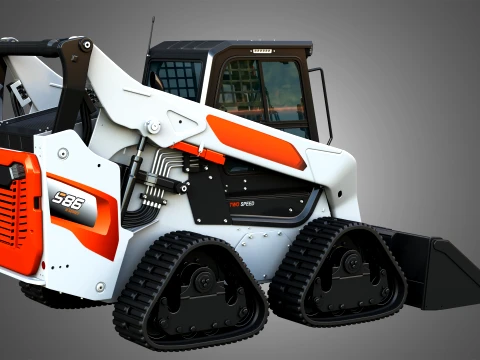 S86 Skid Steer Loader with Quad Track - Bucket 3D Model