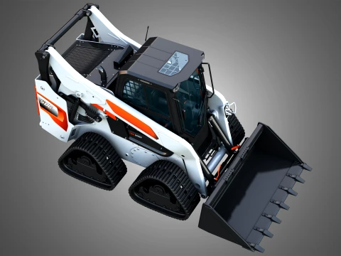 S86 Skid Steer Loader with Quad Track - Bucket 3D Model