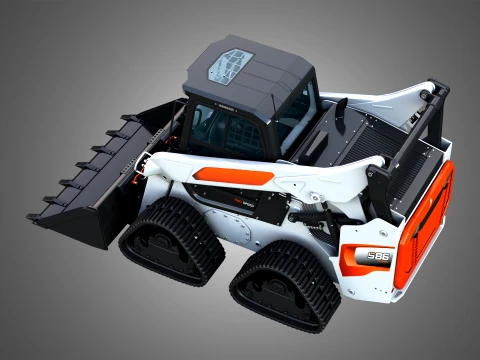 S86 Skid Steer Loader with Quad Track - Bucket 3D Model