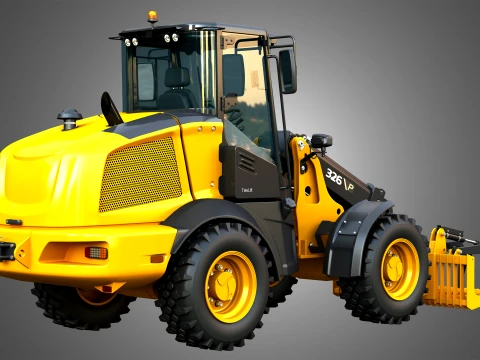 326 P-Tier Compact Wheel Loader - Grapple 3D Model