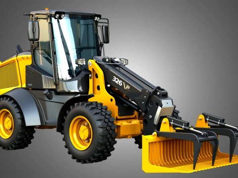 326 P-Tier Compact Wheel Loader - Grapple 3D Model