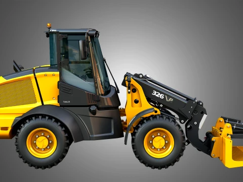 326 P-Tier Compact Wheel Loader - Grapple 3D Model