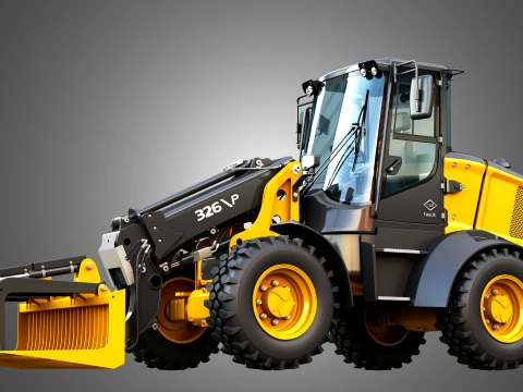 326 P-Tier Compact Wheel Loader - Grapple 3D Model