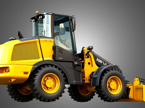 326 P-Tier Compact Wheel Loader - Grapple 3D Model