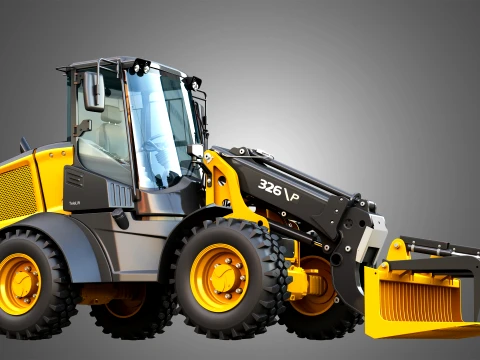 326 P-Tier Compact Wheel Loader - Grapple 3D Model