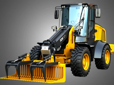 326 P-Tier Compact Wheel Loader - Grapple 3D Model