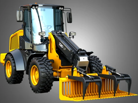 326 P-Tier Compact Wheel Loader - Grapple 3D Model