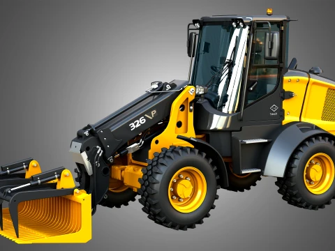 326 P-Tier Compact Wheel Loader - Grapple 3D Model