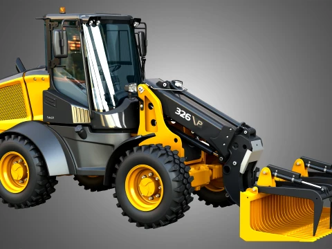 326 P-Tier Compact Wheel Loader - Grapple 3D Model