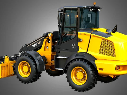 326 P-Tier Compact Wheel Loader - Grapple 3D Model
