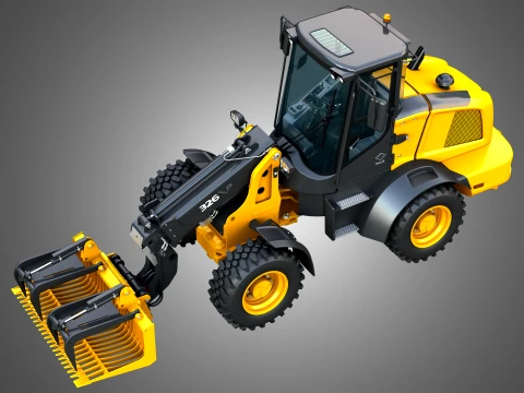 326 P-Tier Compact Wheel Loader - Grapple 3D Model