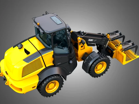 326 P-Tier Compact Wheel Loader - Grapple 3D Model