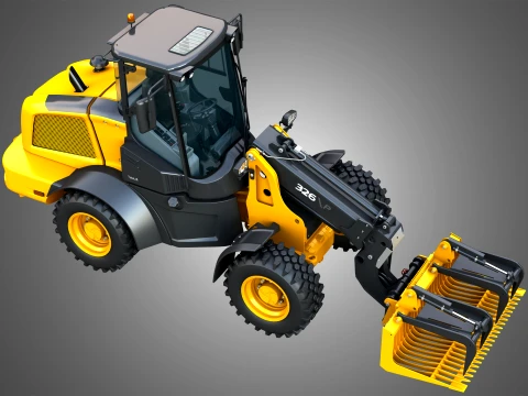 326 P-Tier Compact Wheel Loader - Grapple 3D Model