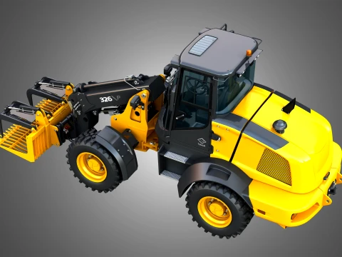 326 P-Tier Compact Wheel Loader - Grapple 3D Model