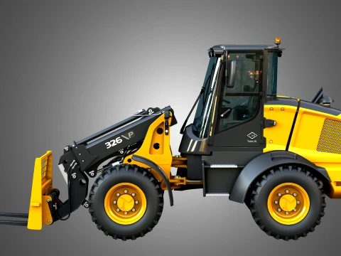 326 P-Tier Compact Wheel Loader - Pallet Fork 3D Model