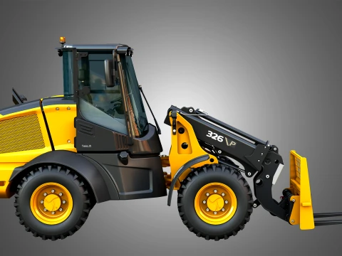 326 P-Tier Compact Wheel Loader - Pallet Fork 3D Model