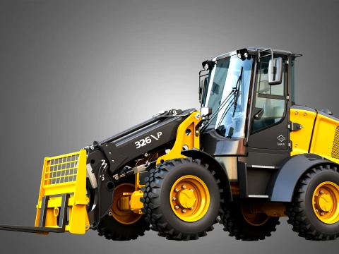 326 P-Tier Compact Wheel Loader - Pallet Fork 3D Model