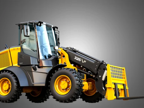 326 P-Tier Compact Wheel Loader - Pallet Fork 3D Model