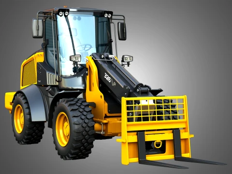 326 P-Tier Compact Wheel Loader - Pallet Fork 3D Model