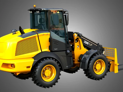 326 P-Tier Compact Wheel Loader - Pallet Fork 3D Model