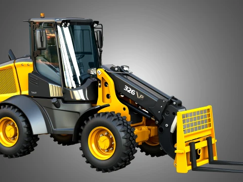 326 P-Tier Compact Wheel Loader - Pallet Fork 3D Model