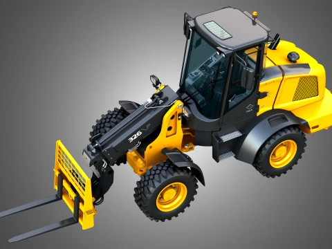 326 P-Tier Compact Wheel Loader - Pallet Fork 3D Model
